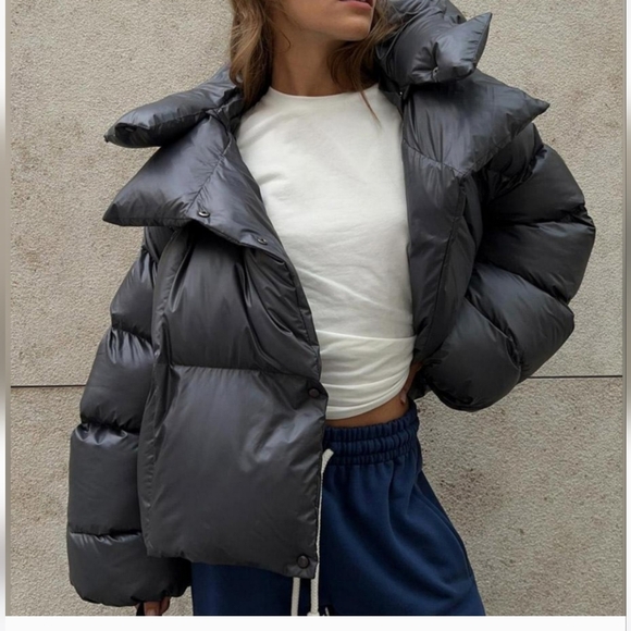 Black Puffer Jacket - Picture 2 of 8